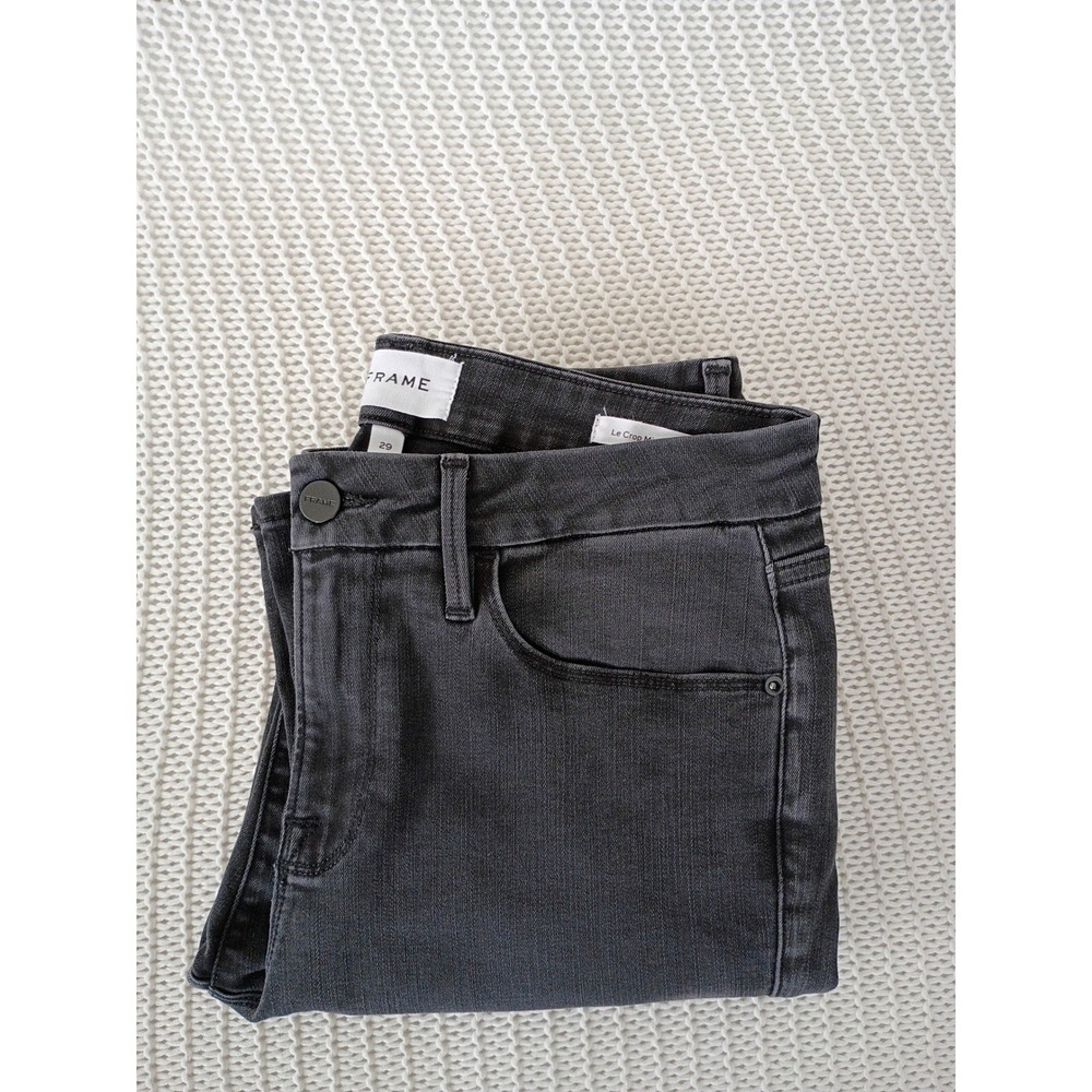 FRAME Le Crop Mini Boot‎ Jeans 29x26 Brisbane Band Gray Cropped Flare NWOT Denim - Picture 10 of 12